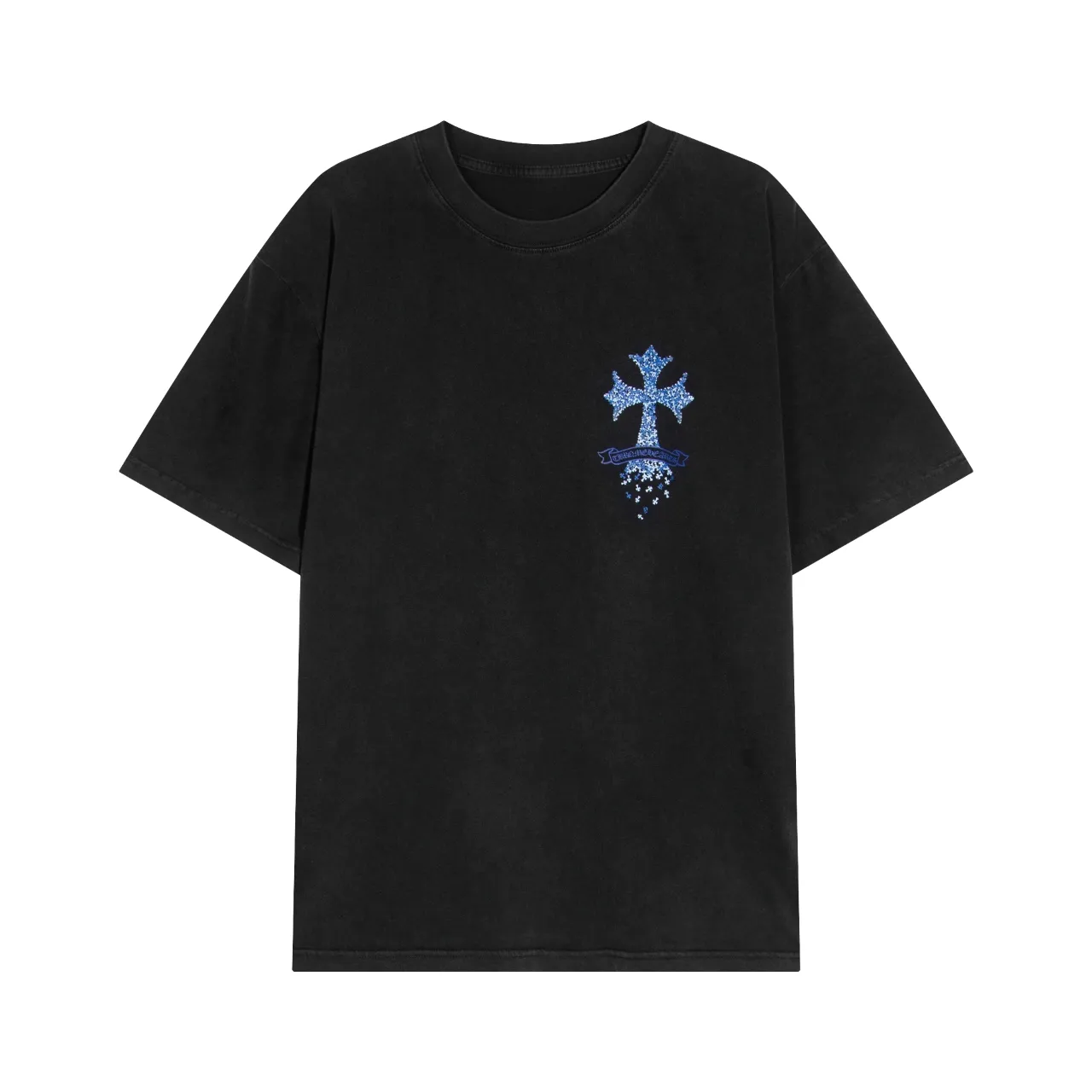 P150 Chrome Hearts Chrome Hearts Gradient Cross Short Sleeve Size: SMLXL Color: Black White